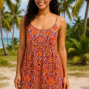 Old Navy Braided-Strap Tiered Mini Swing Dress Sz medium $15